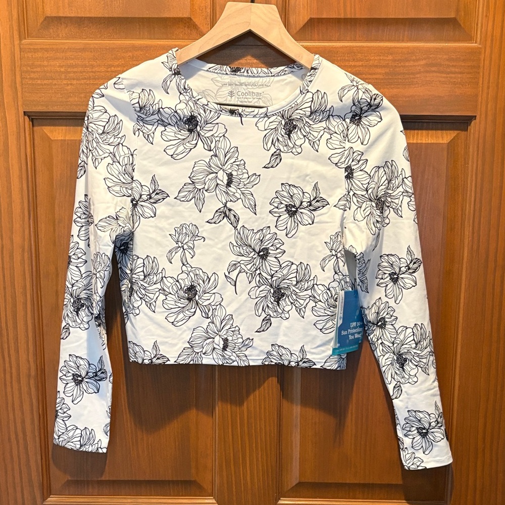 NWT Coolibar Floral crop rashguard